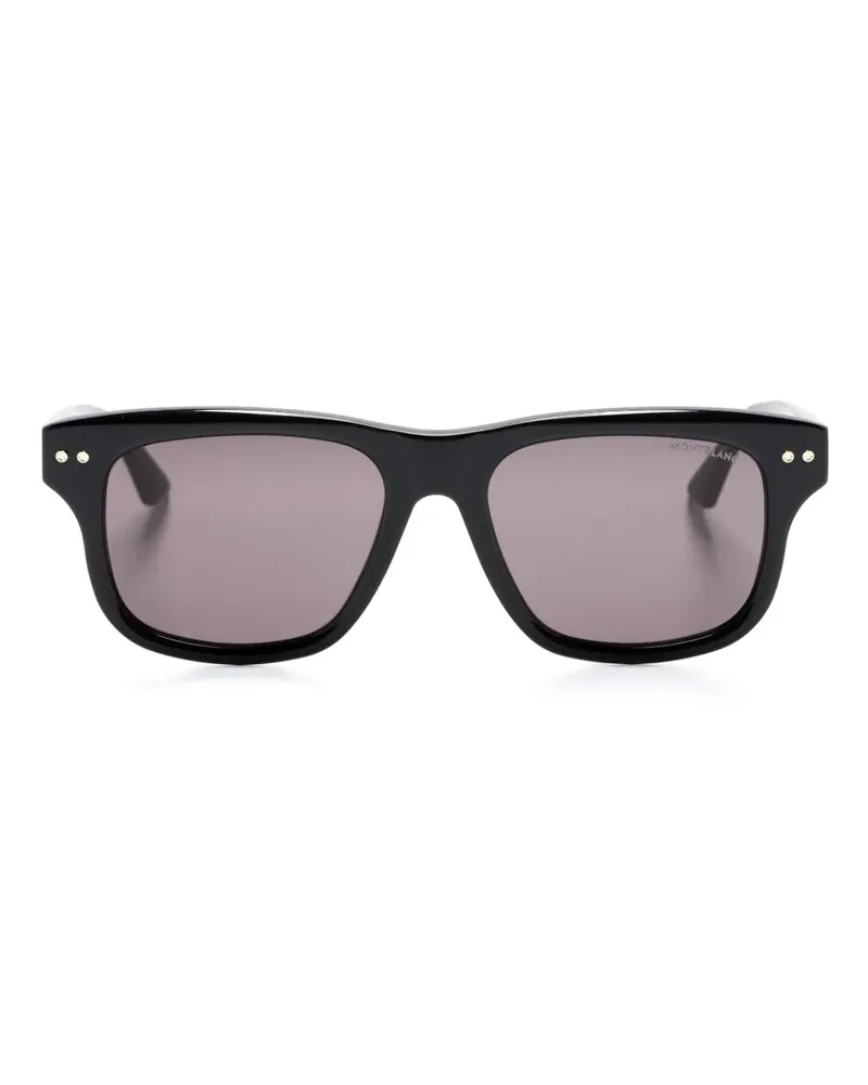 Montblanc Sonnenbrille mit eckigem Gestell - Schwarz Schwarz