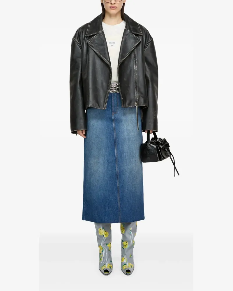Acne Studios Klassische Lederjacke - Schwarz Schwarz