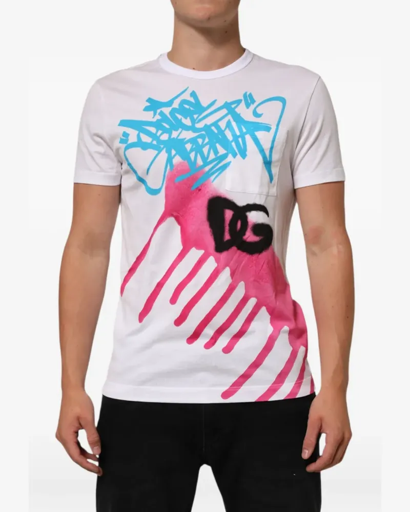 Dolce & Gabbana graffiti-print T-shirt - Weiß Weiß