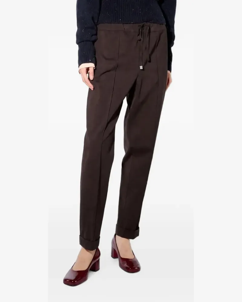 Liviana Conti Bundfaltenhose mit Kordelzug - Braun Braun