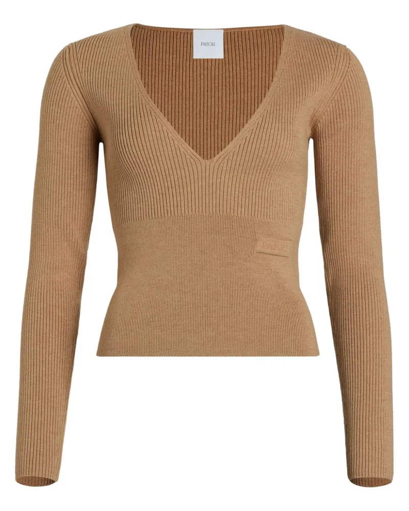Patou Pullover mit V-Ausschnitt - Braun Braun