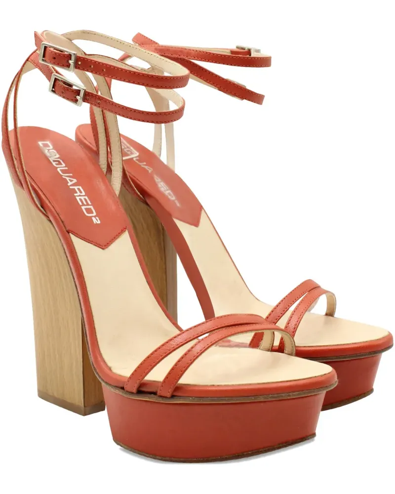 Dsquared2 double-strap block-heel sandals - Orange Orange