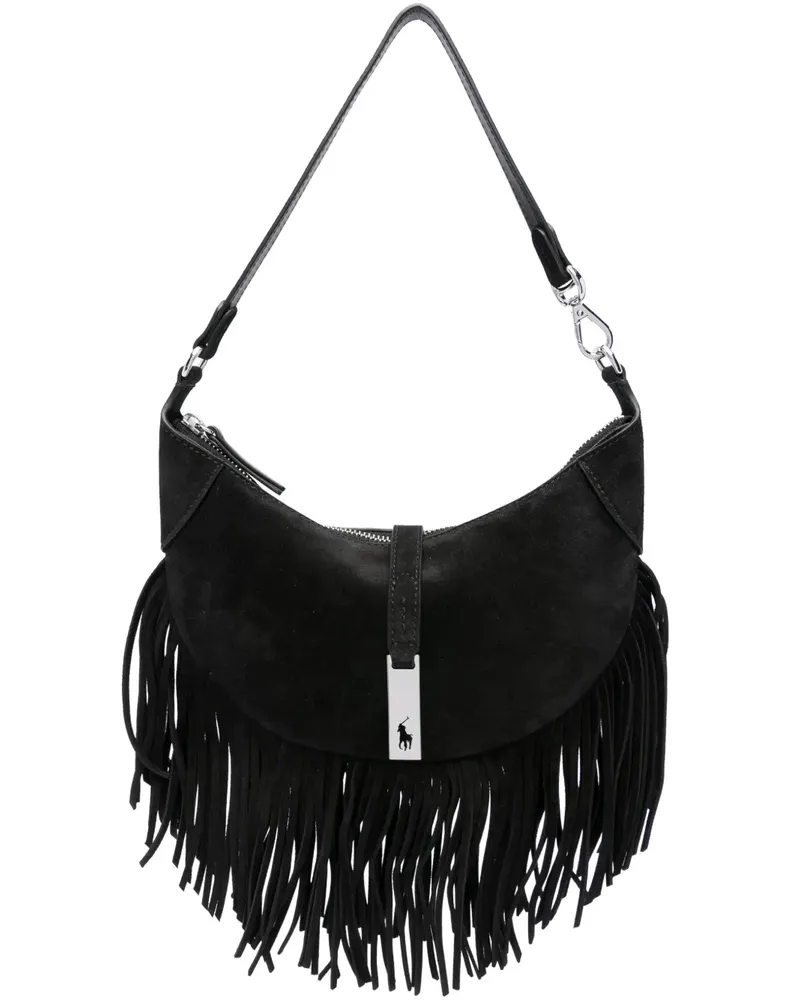 Ralph Lauren Schultertasche mit Fransen - Schwarz Schwarz