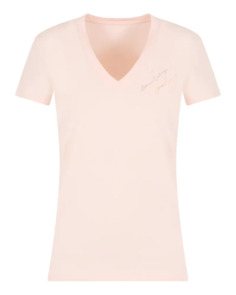 Armani Exchange T-Shirt mit V-Ausschnitt - Rosa Rosa