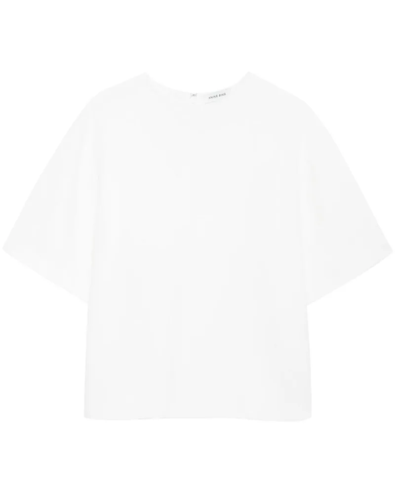 Anine Bing Maddie T-Shirt aus Krepp - Weiß Weiß