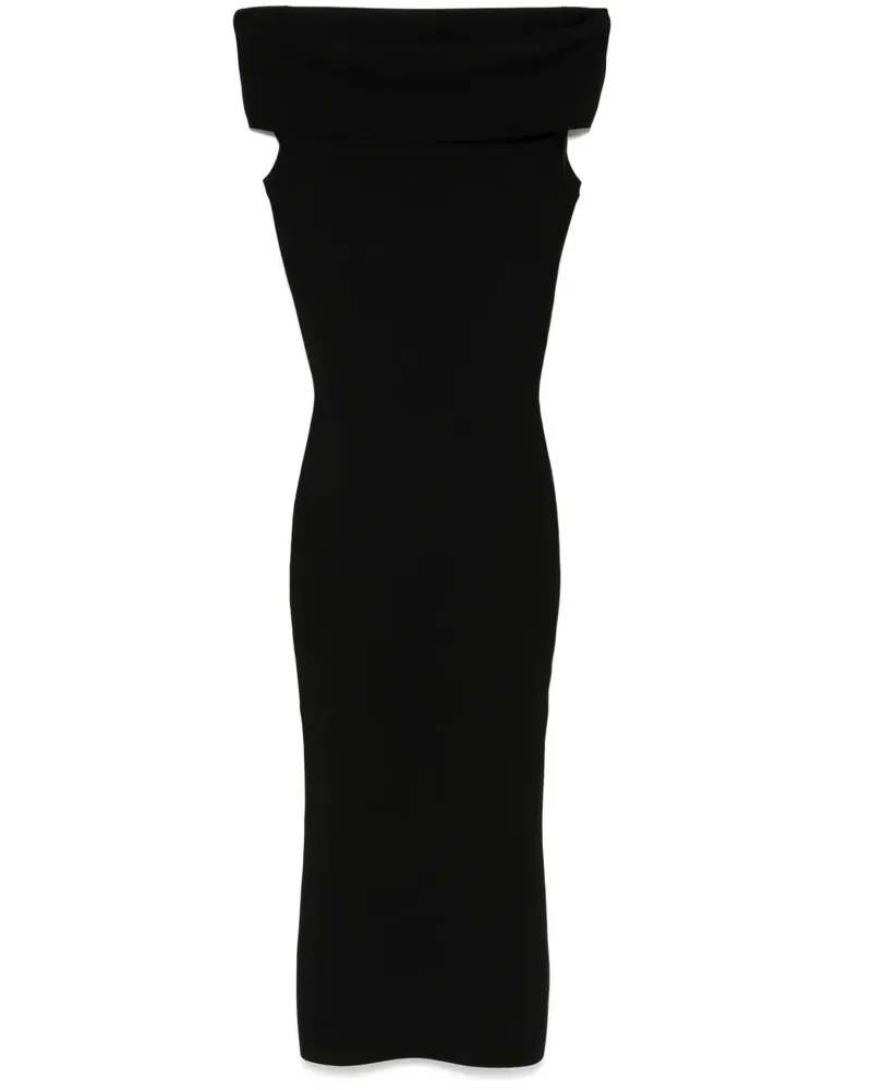 Michael Kors Schulterfreies Midikleid - Schwarz Schwarz