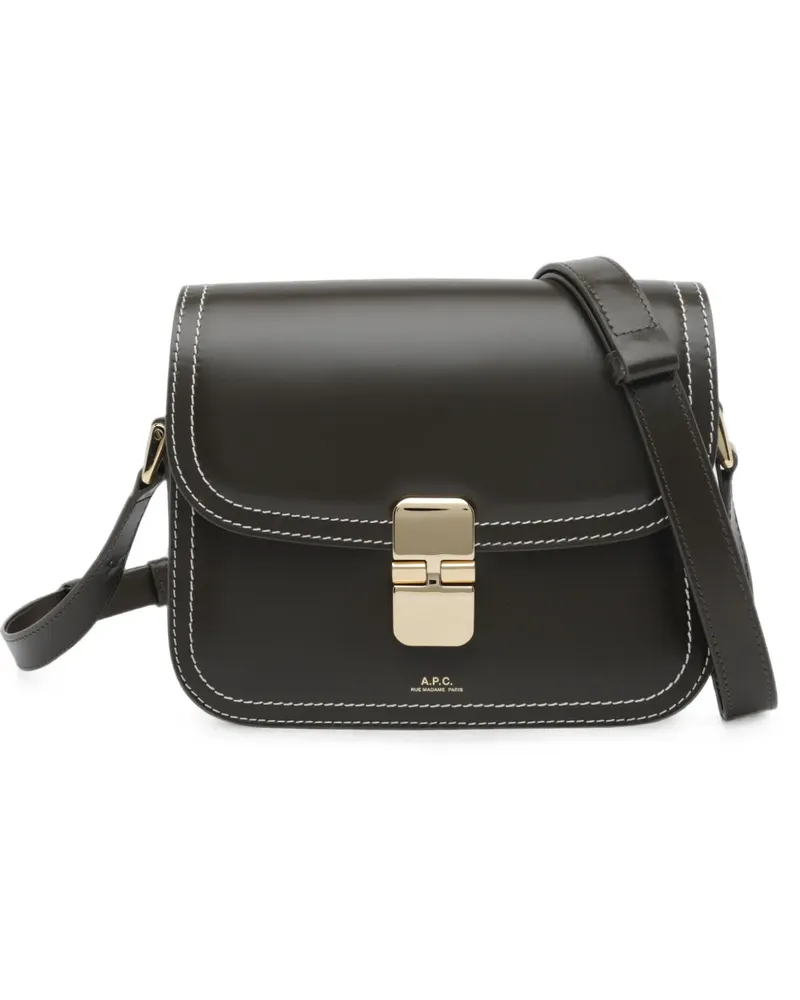 A.P.C. small Grace contrast-stitch shoulder bag - Grün Grün