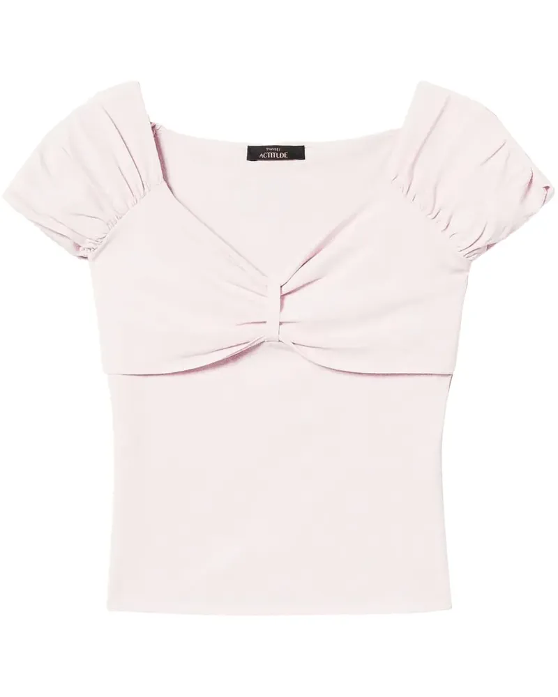 Twin-Set Oberteil mit Raffungen - Rosa Rosa