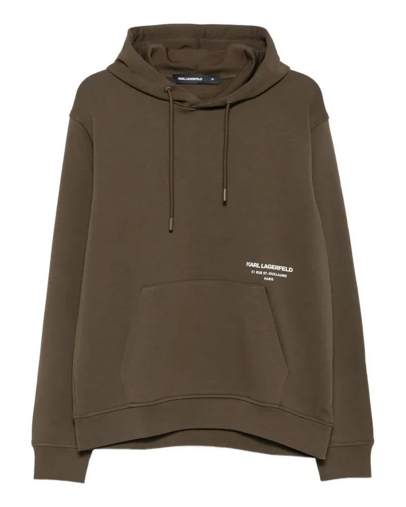 Karl Lagerfeld logo-print drawstring hoodie - Grün Grün