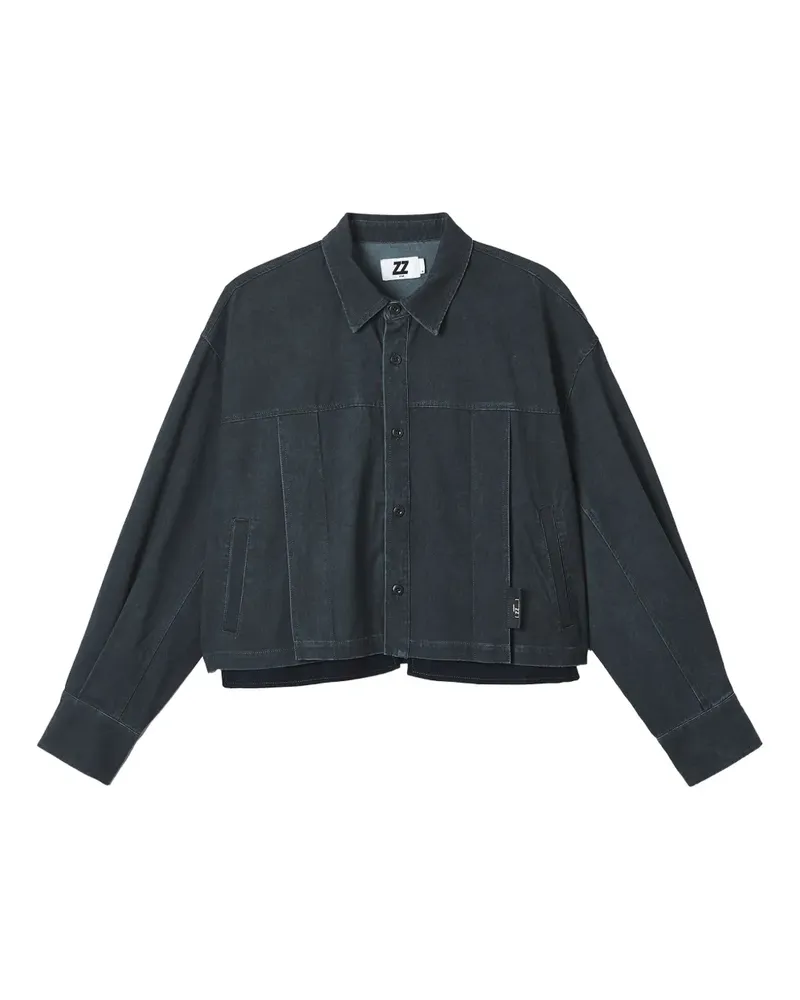 Izzue Hemd mit plissiertem Einsatz - Schwarz Schwarz