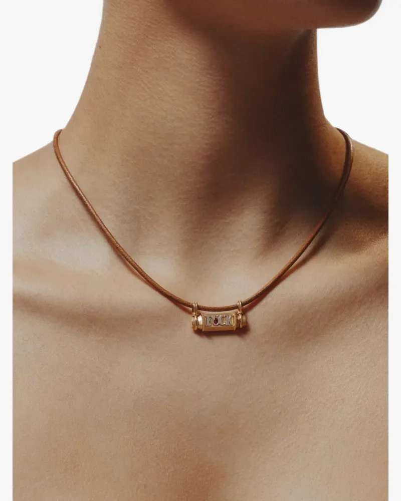 Marie Lichtenberg Smash locket ruby necklace - Gold Gold