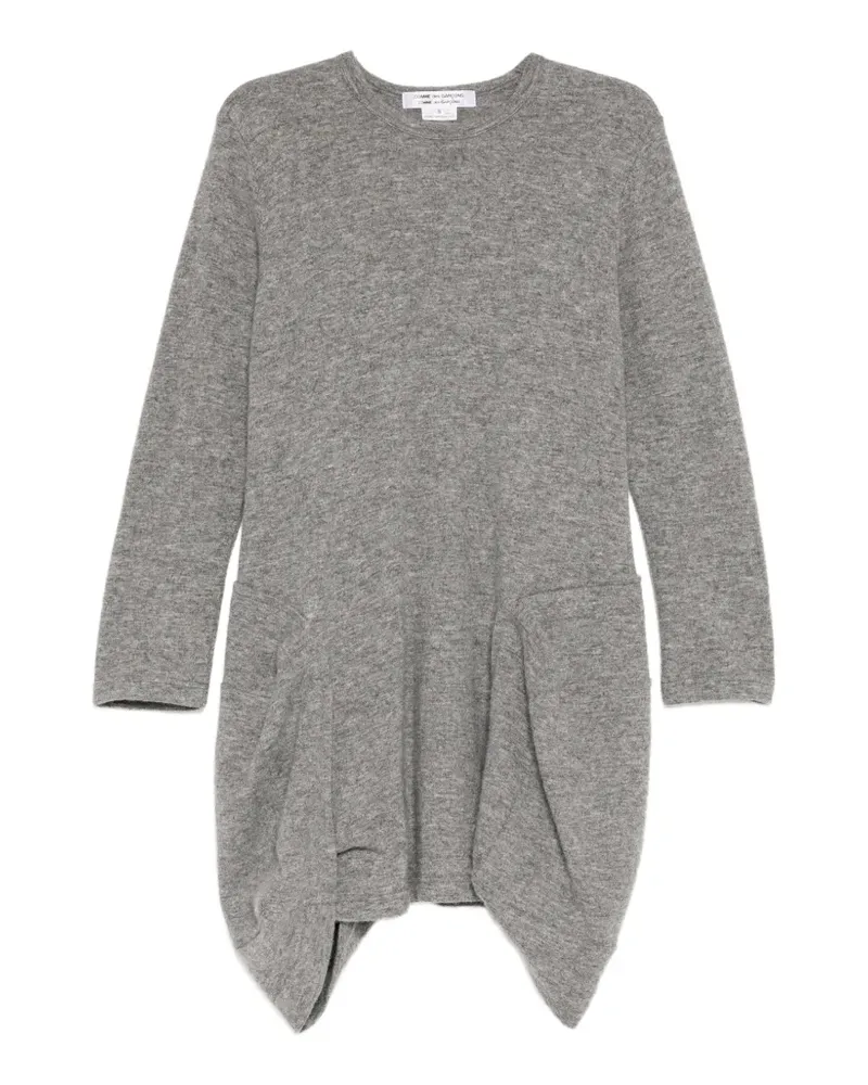 Comme des Garçons Asymmetrisches Pulloverkleid mit Taschendetail - Grau Grau