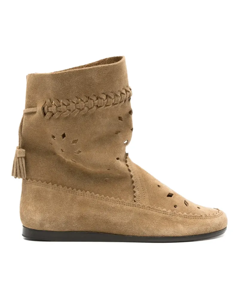 Isabel Marant perforated-detail tassel-detail boots - Braun Braun