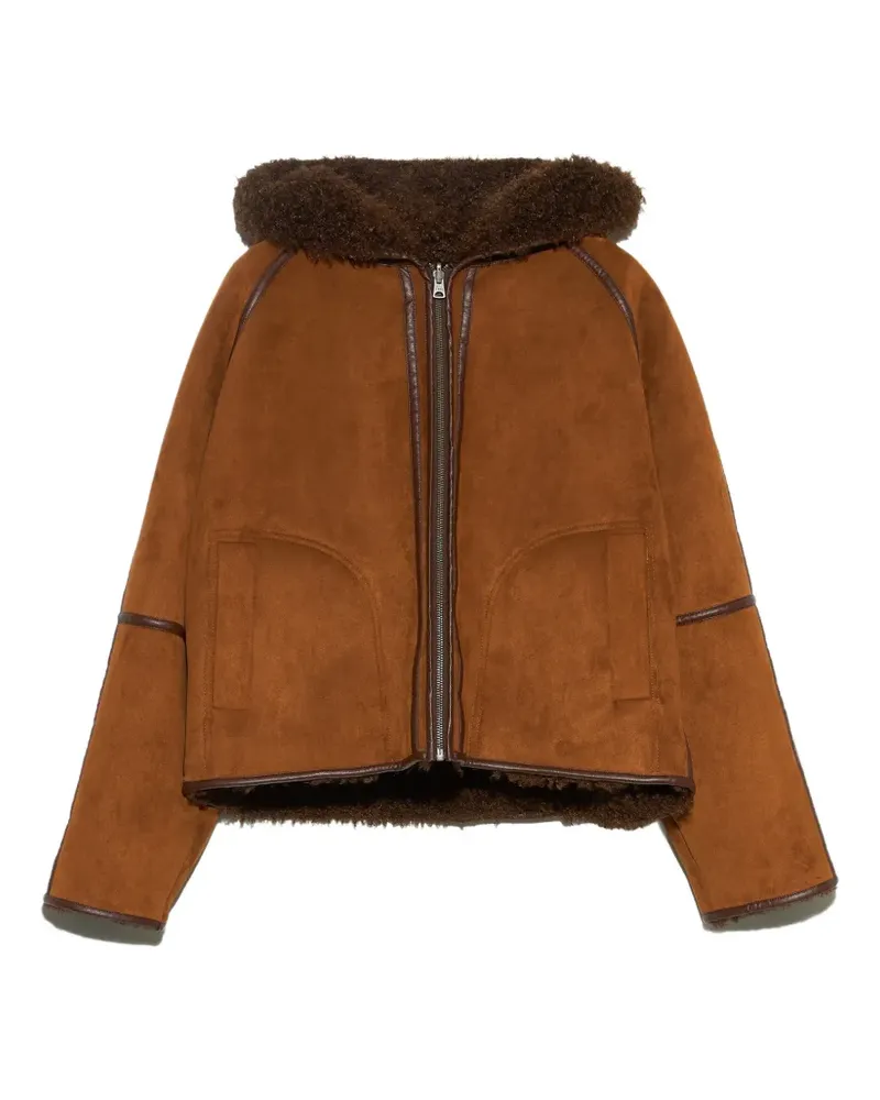 BIMBA Y LOLA Wendbare Jacke aus lockigem haselnussbraunem Pelz Braun