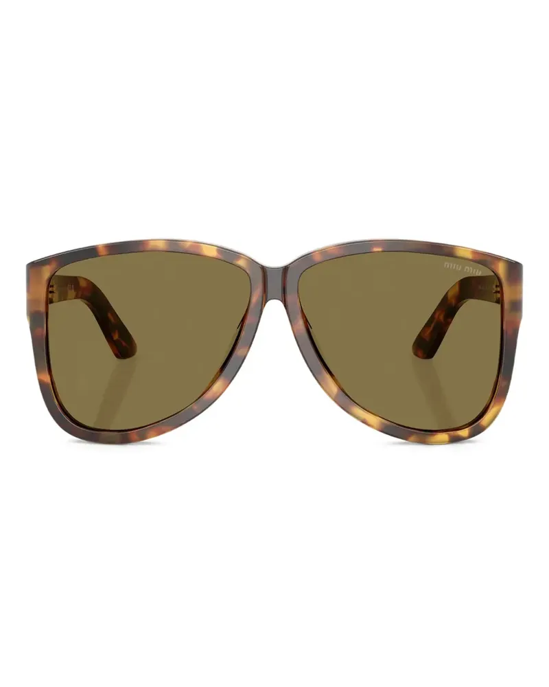 Miu Miu geometric-frame sunglasses - Braun Braun