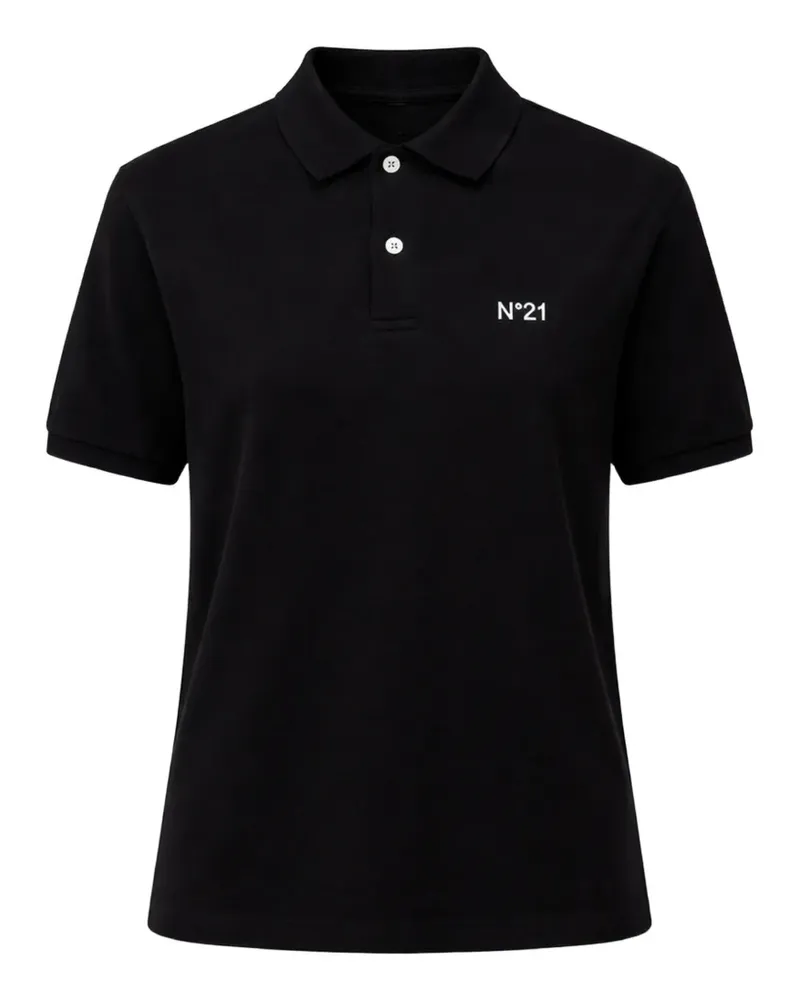 N° 21 logo-embroidered polo shirt - Schwarz Schwarz