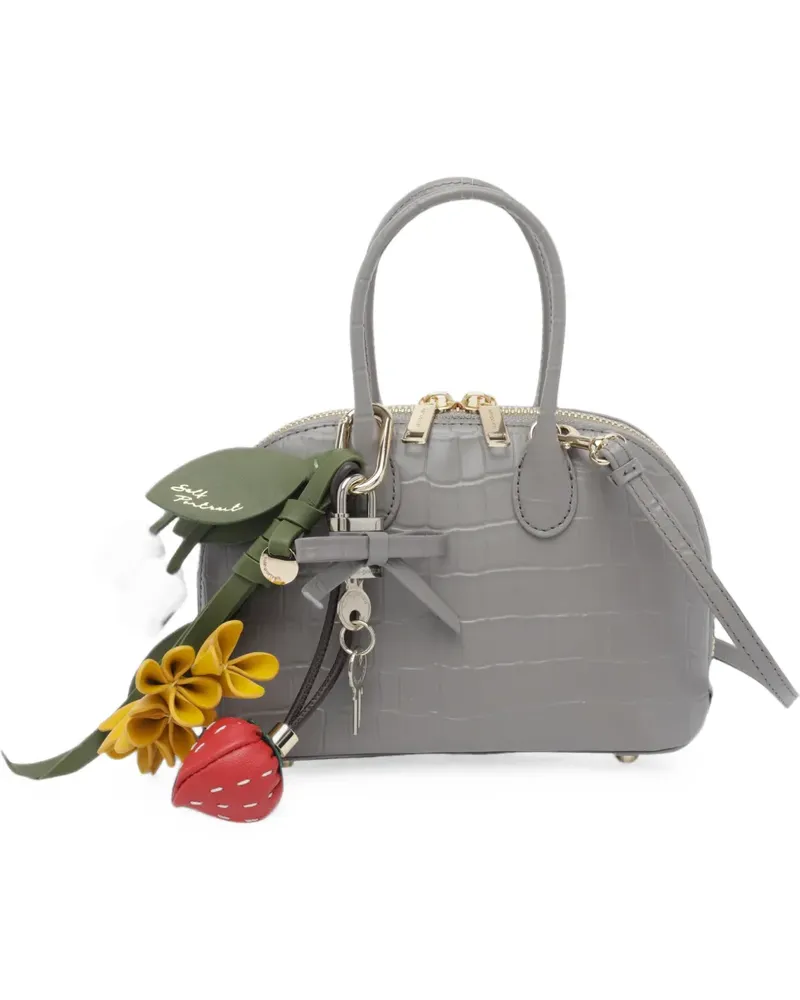 Self-Portrait embossed-leather handbag - Grau Grau