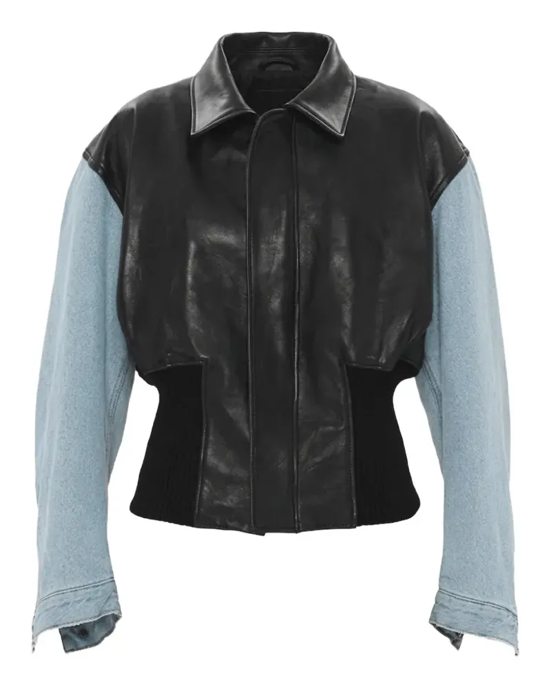 Haikure Vivienne panelled leather jacket - Schwarz Schwarz