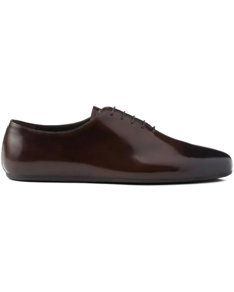 Prada Schnürschuhe aus gebürstetem Leder - Braun Braun