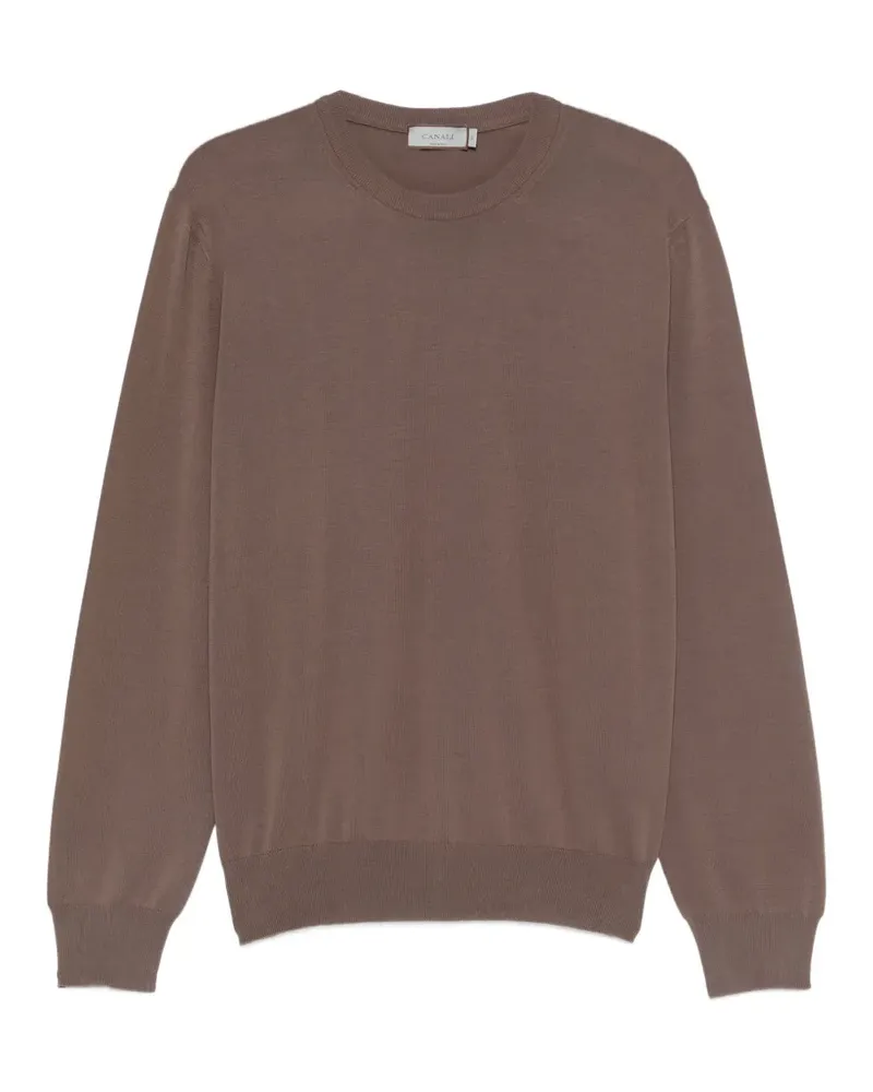 Canali Pullover mit Rundhalsausschnitt - Braun Braun