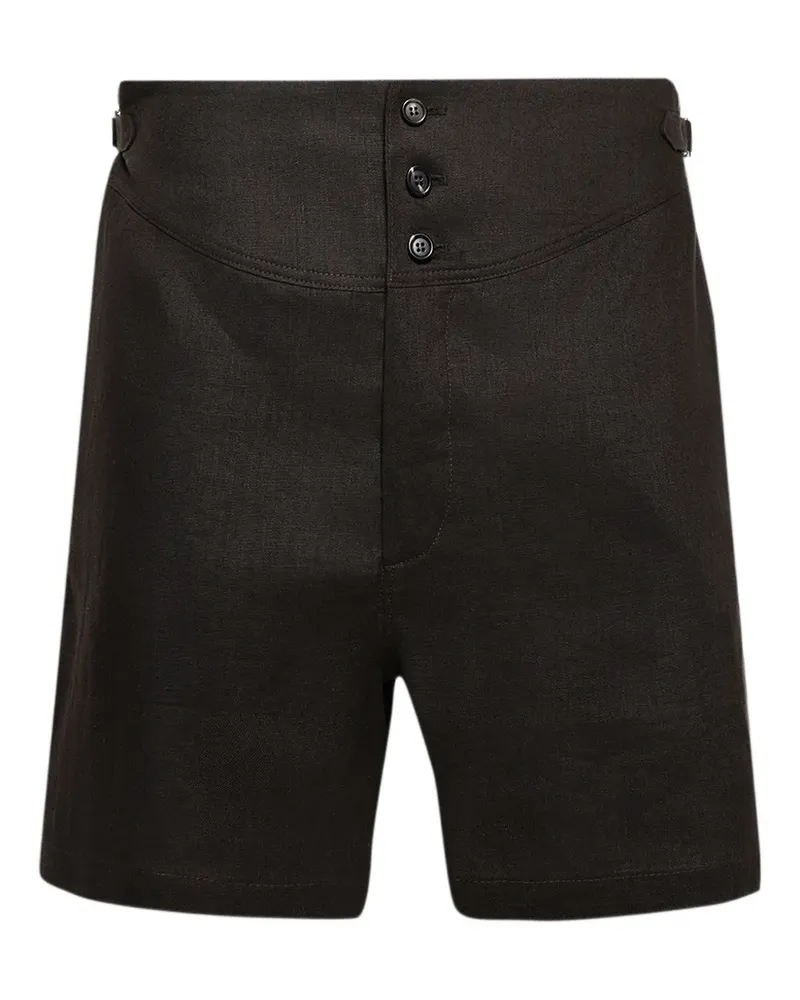 BODE Geknöpfte Shorts aus Leinen - Schwarz Schwarz