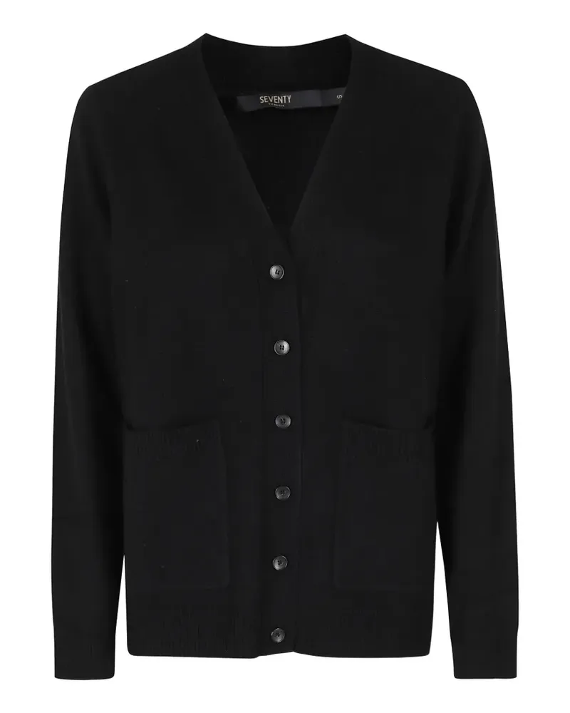 Seventy Cardigan mit V-Ausschnitt - Schwarz Schwarz
