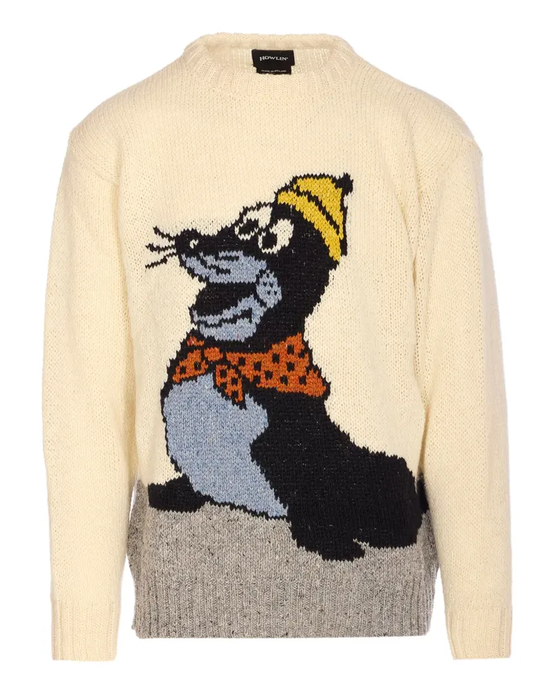 Howlin' My New Best Friend Pullover mit Stickerei - Nude Nude