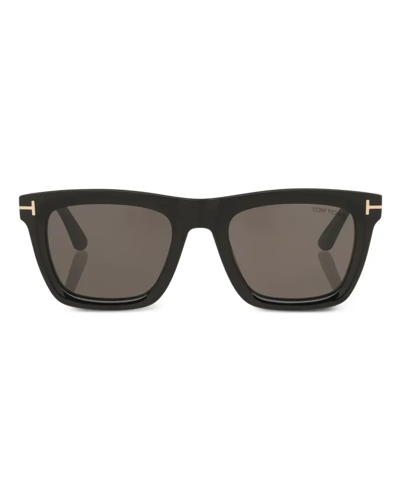 Tom Ford Eckige Leilo Sonnenbrille mit Metalldetail - Schwarz Schwarz