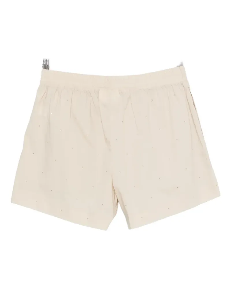 MC2 Saint Barth Meave crystal-embellished elasticated-waist shorts - Nude Nude