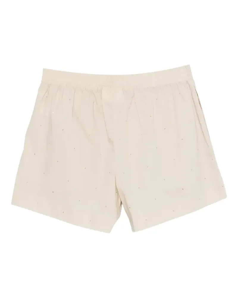 MC2 Saint Barth Meave crystal-embellished elasticated-waist shorts - Nude Nude