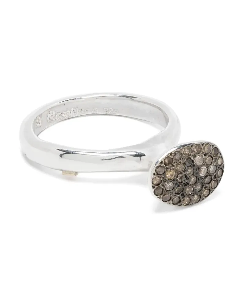 Rosa Maria Ehering aus Sterlingsilber mit Diamanten Silber
