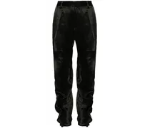 Gerüschte Satinhose - Schwarz