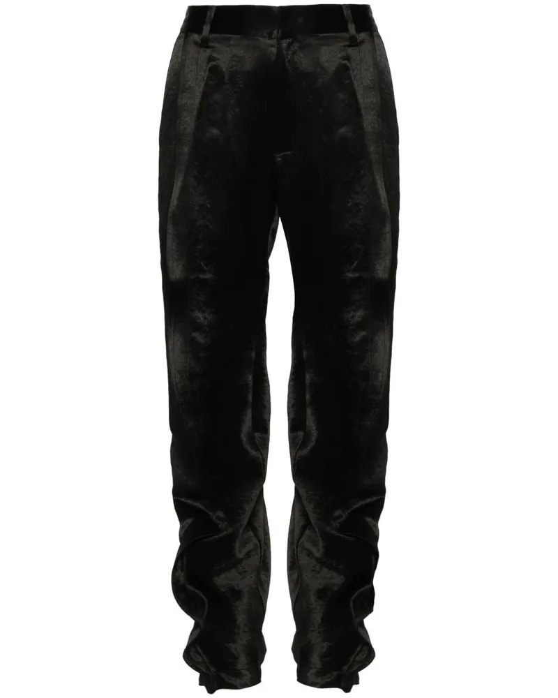 Y/PROJECT Gerüschte Satinhose - Schwarz Schwarz