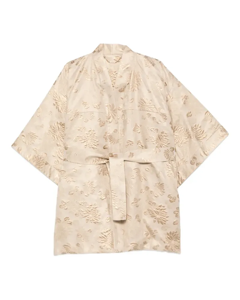 Kiton Mantel mit Blumen - Nude Nude