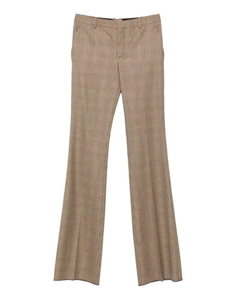 Saint Laurent Schlaghose mit Karomuster - Braun Braun