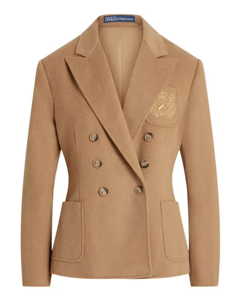 Ralph Lauren double-breasted crest-patch blazer - Nude Nude
