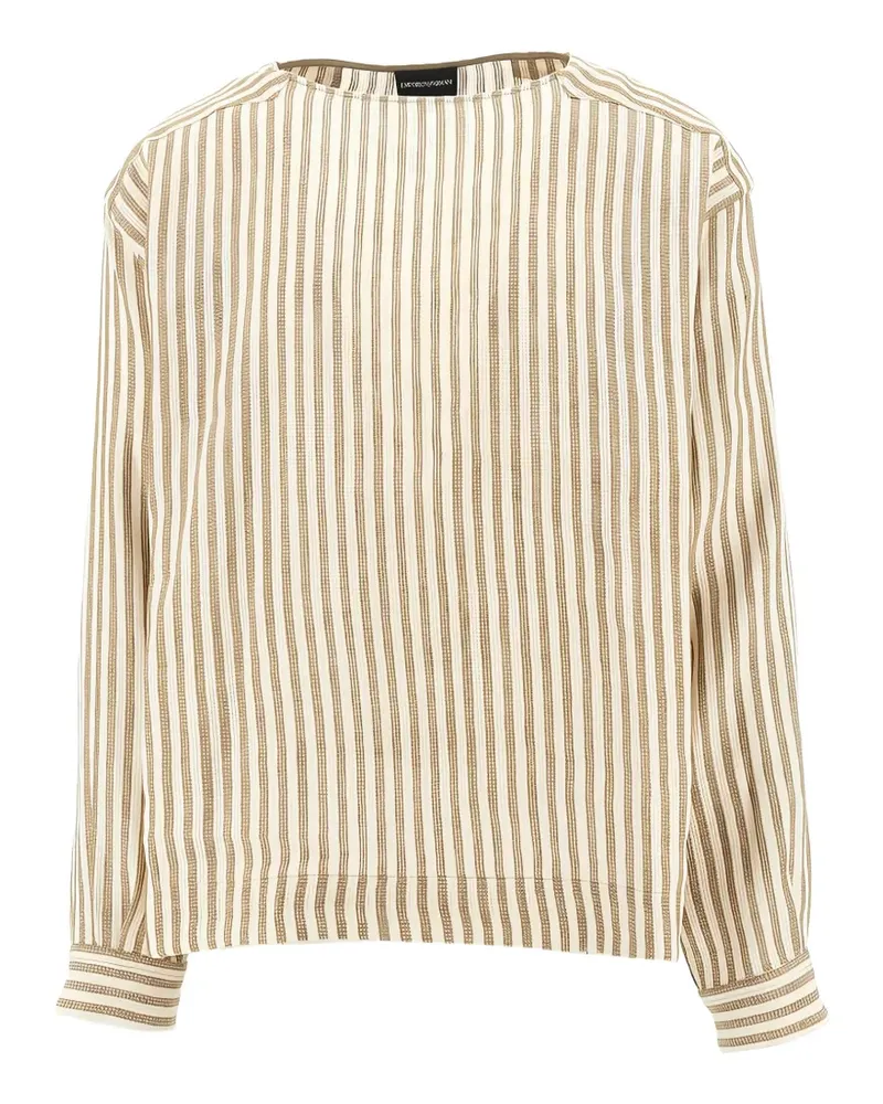 Emporio Armani striped long-sleeve T-shirt - Nude Nude
