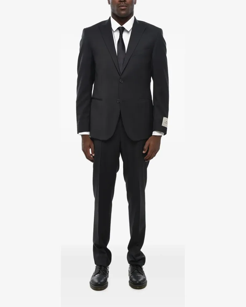 Corneliani peak-lapel single-breasted suit - Schwarz Schwarz