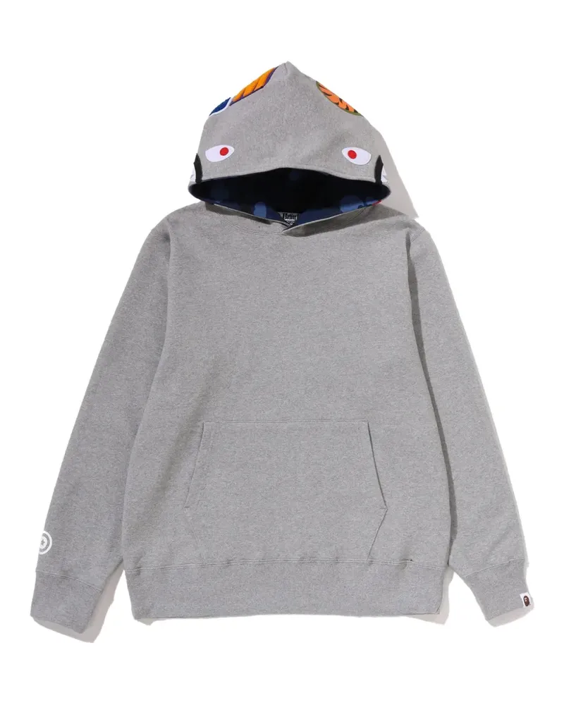 BAPE Shark Hoodie mit Kängurutasche - Grau Grau