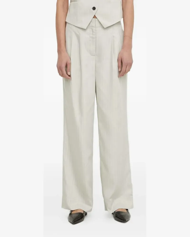 BRUUNS BAZAAR Bundfaltenhose mit Nadelstreifen - Grau Grau
