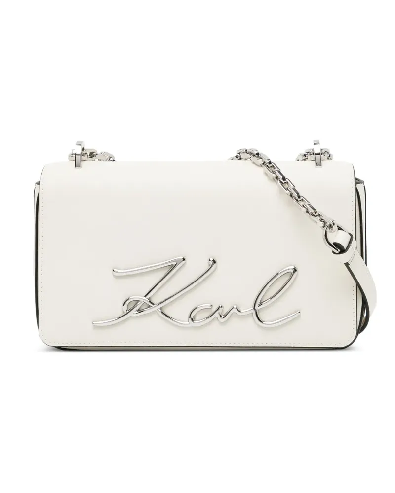 Karl Lagerfeld signature chain cross body bag - Weiß Weiß