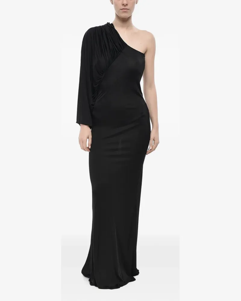 Saint Laurent one-shoulder maxi dress - Schwarz Schwarz