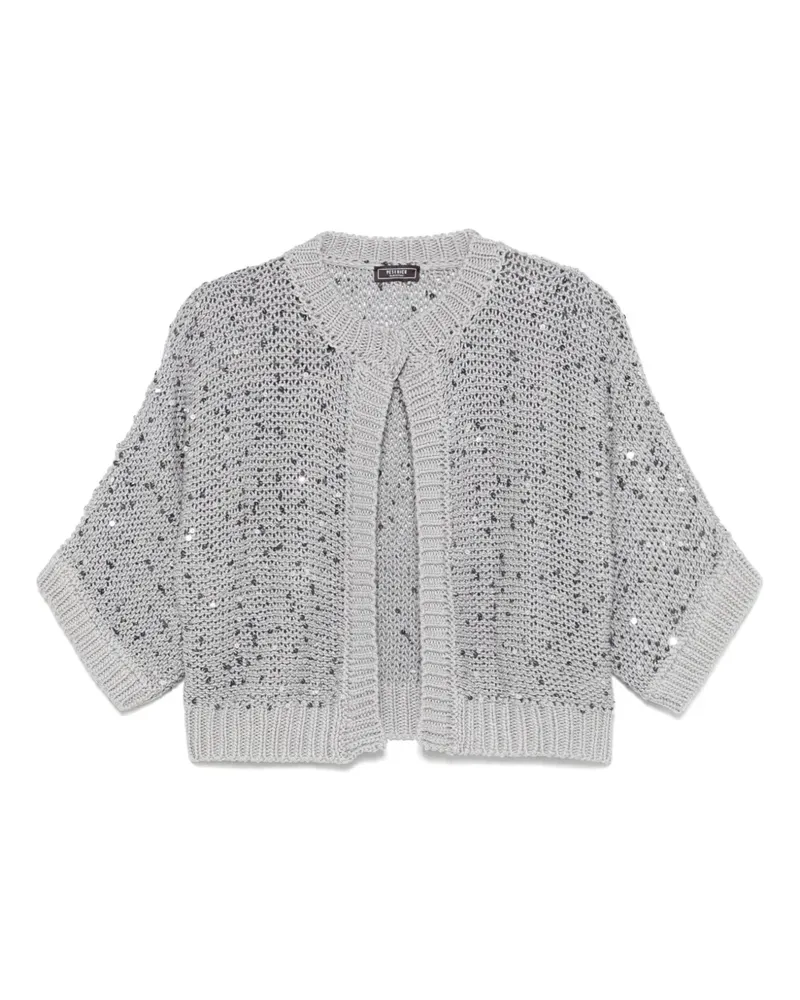 Peserico Cardigan mit Pailletten - Grau Grau