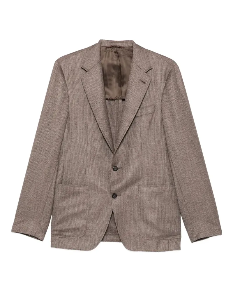 Canali Jacke mit aufgesetzten Taschen - Braun Braun