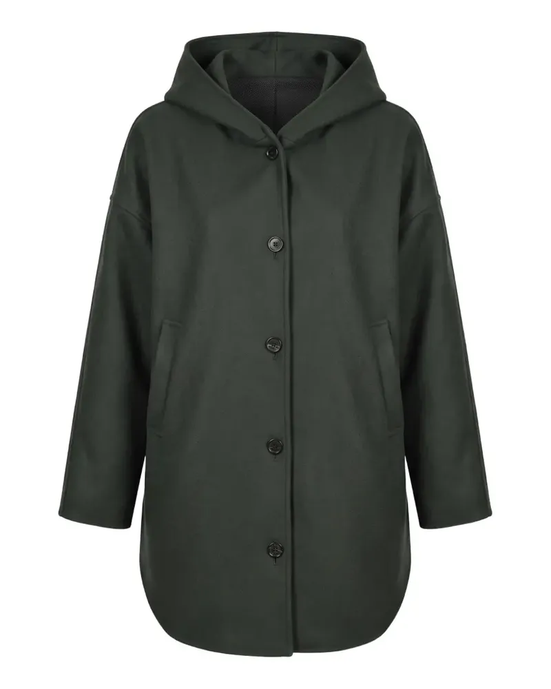 Max Mara hooded curved-hem coat - Grün Grün