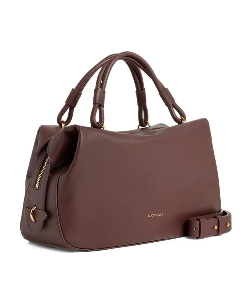 Coccinelle small Lizzie leather tote bag - Braun Braun