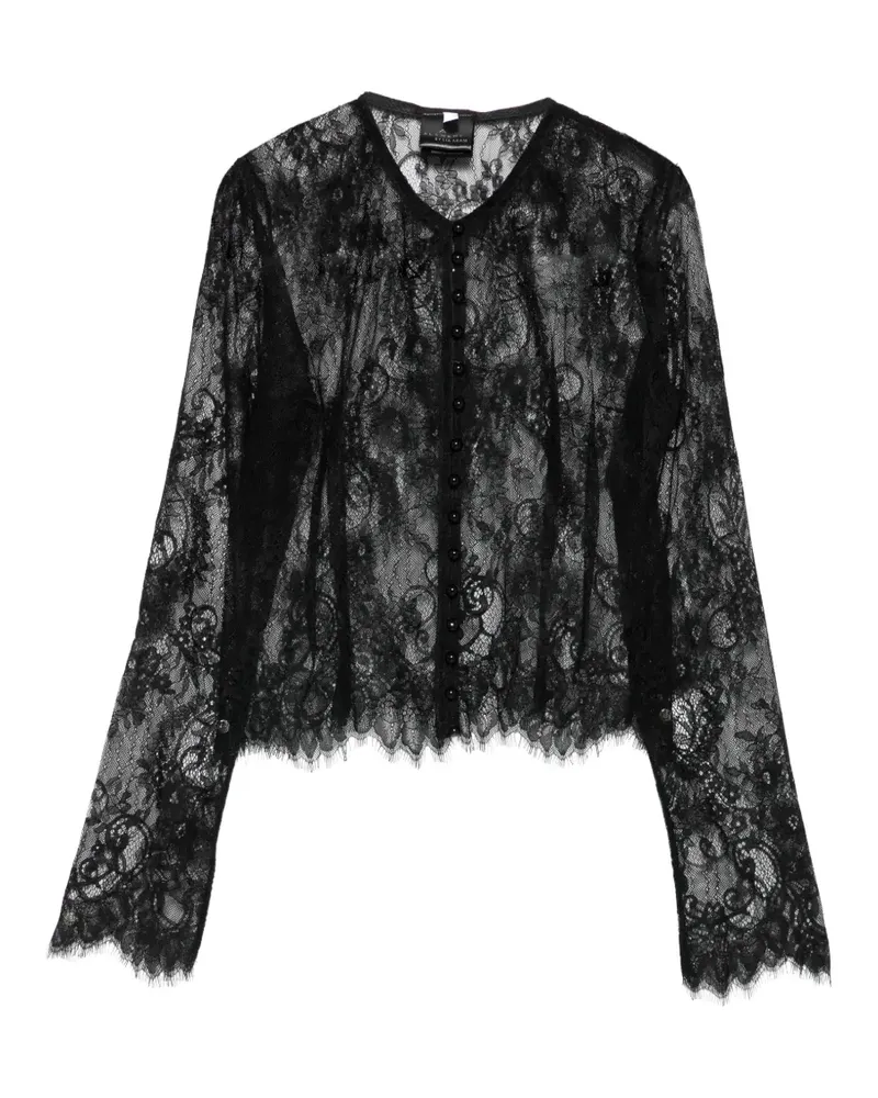 ALCHEMY x Lia Aram floral-lace button-up blouse - Schwarz Schwarz
