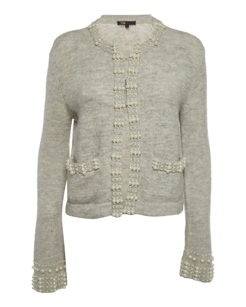 Maje Cardigan mit Perlen - Grau Grau