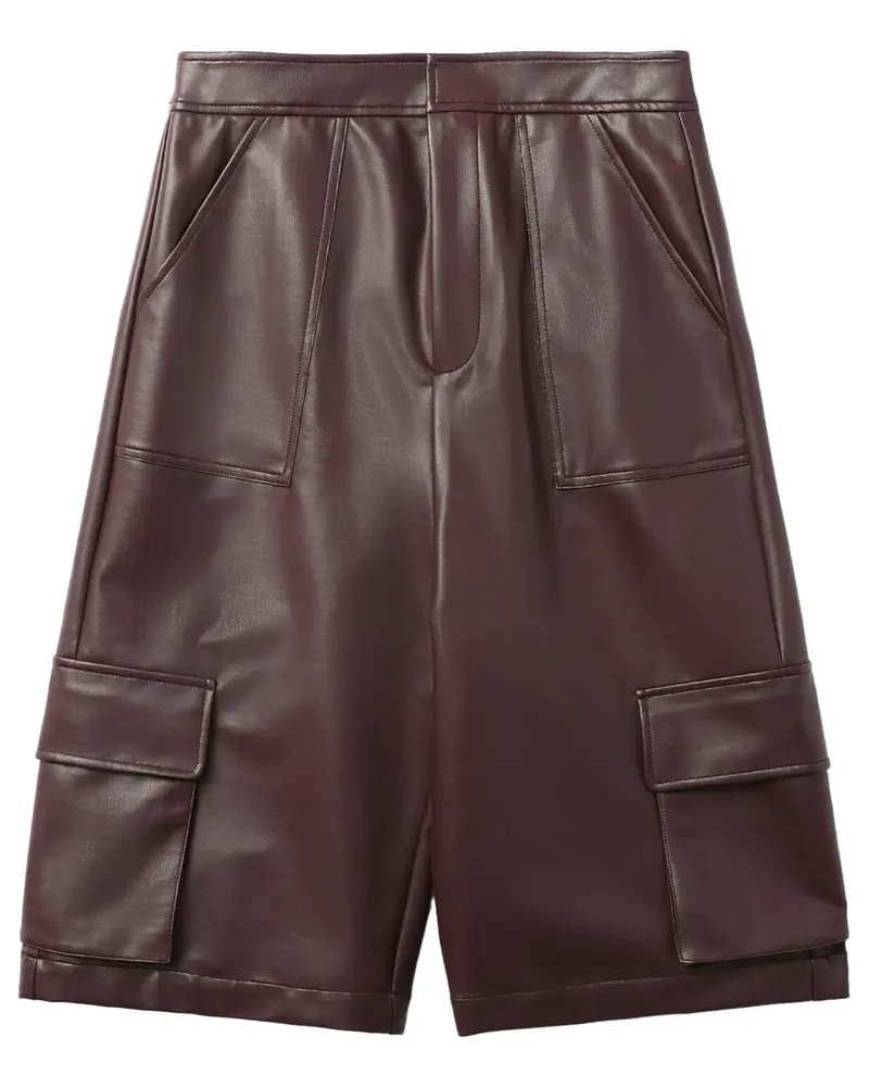 BAPE Cargo-Shorts aus Faux-Leder - Rot Rot