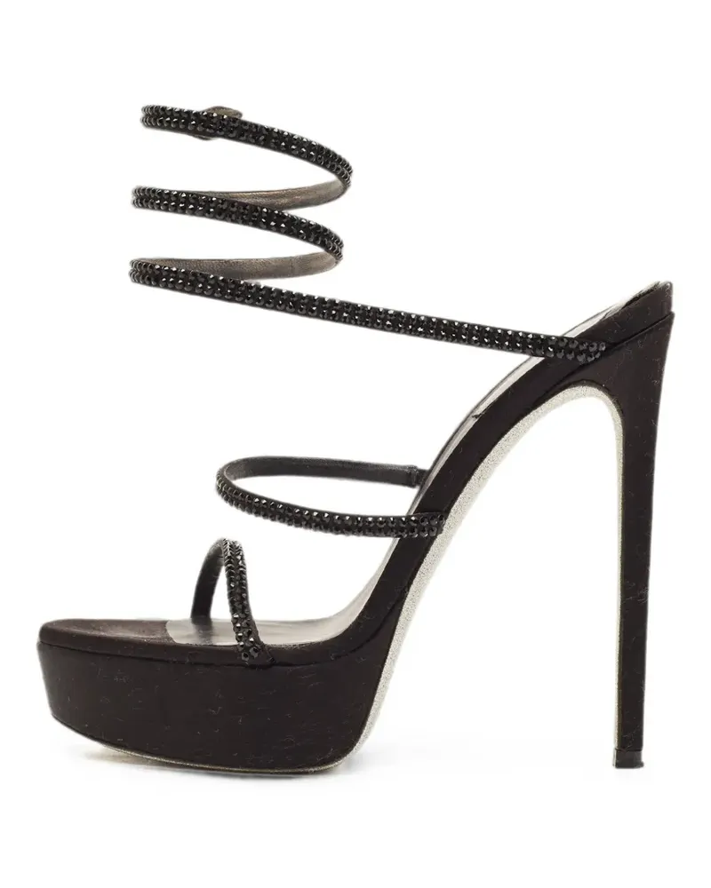 René Caovilla Cleo crystal-embellished sandals - Schwarz Schwarz